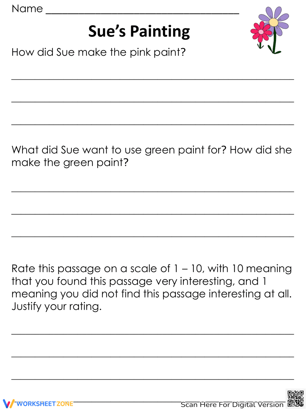 Calculating Area and Perimeter: Sue's Painting - Page 3