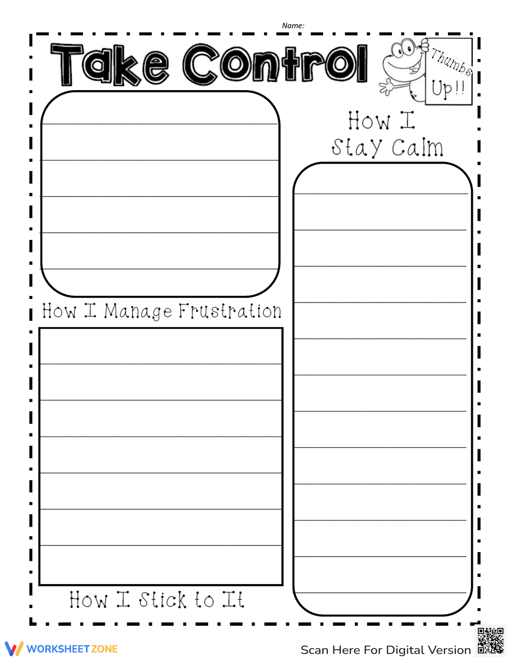 Develop Self-Control Skills with this Worksheet - Page 1