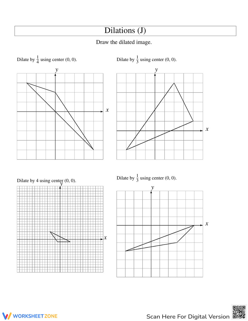 Practice Dilations Worksheet - Page 1