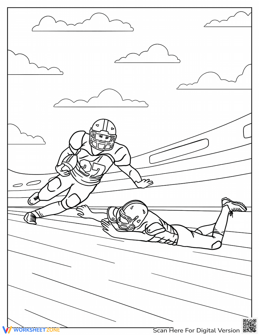 Football Player Dodging a Tackler - Page 1