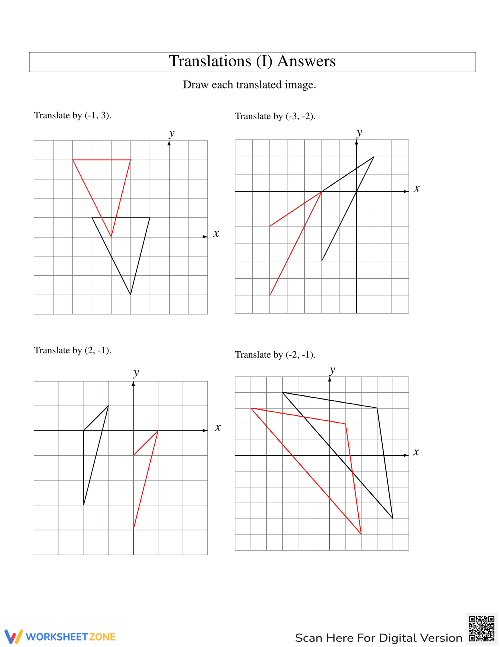 Understanding Translations: A Geometry Worksheet - Page 2