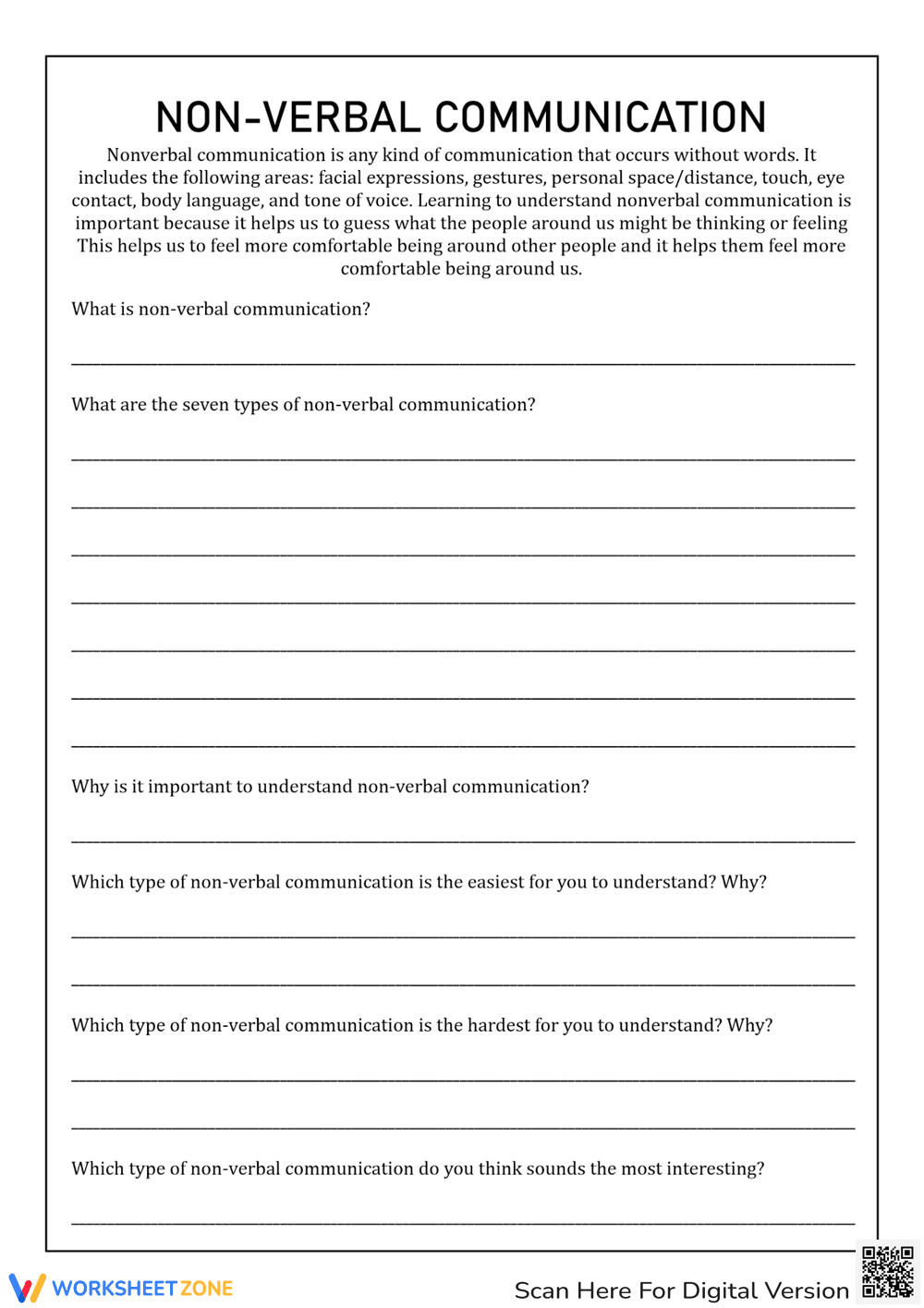 Understanding Nonverbal Communication: Activities - Page 1