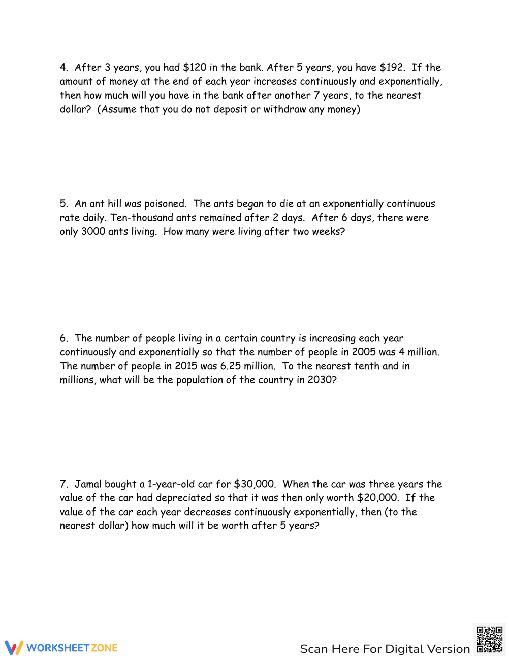 Model Population Growth with Exponential Equations - Page 2