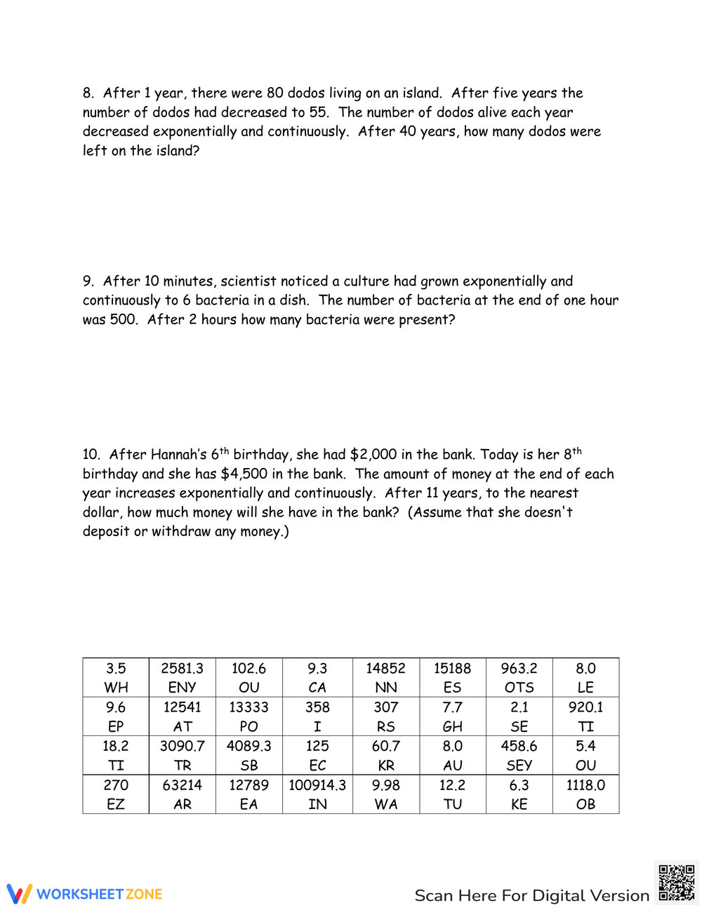 Model Population Growth with Exponential Equations - Page 3