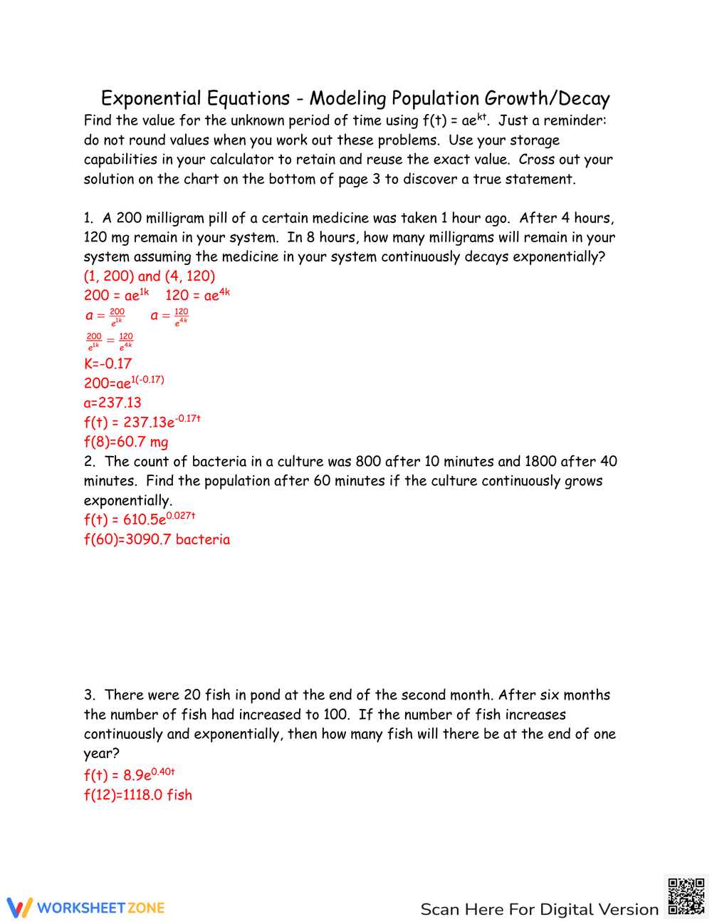 Model Population Growth with Exponential Equations - Page 4