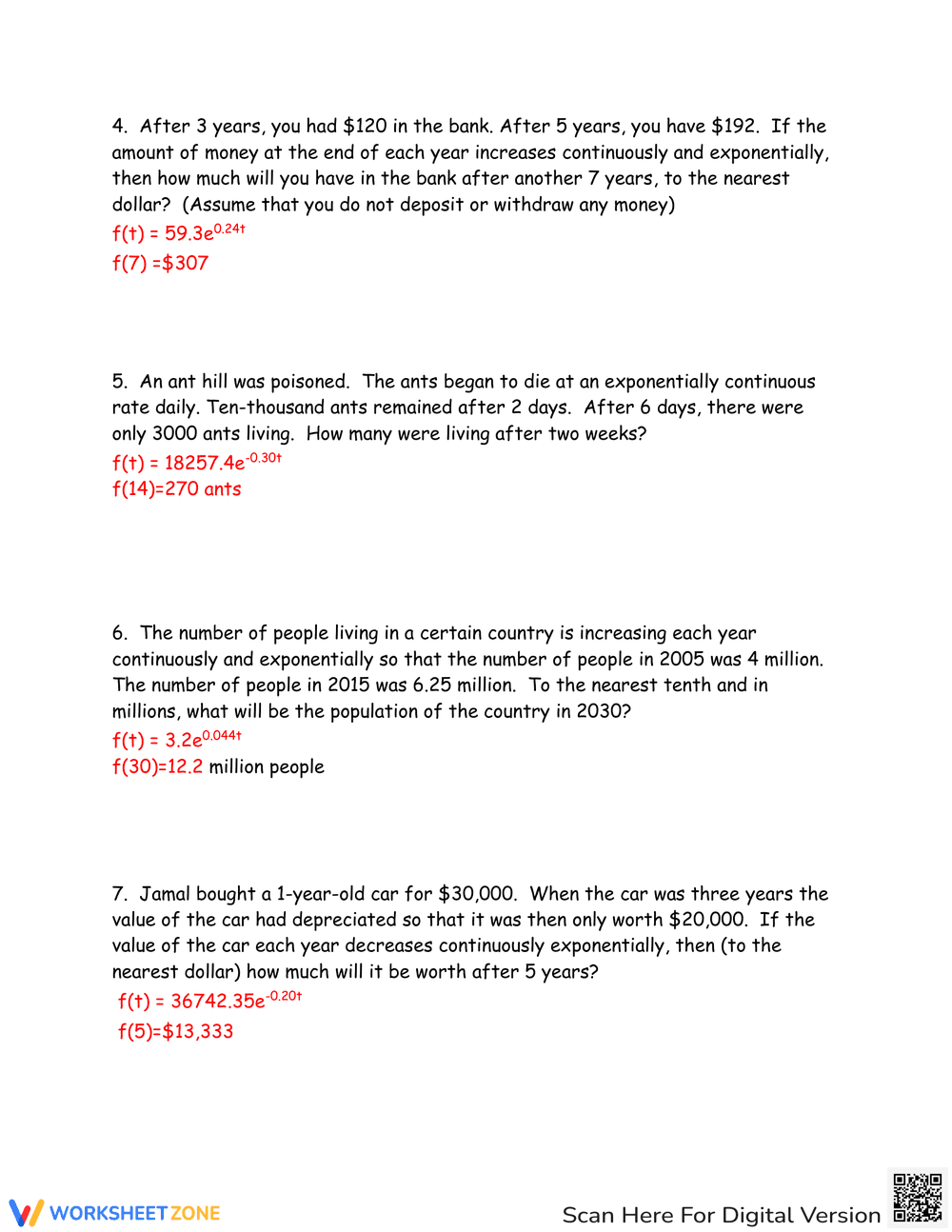 Model Population Growth with Exponential Equations - Page 5