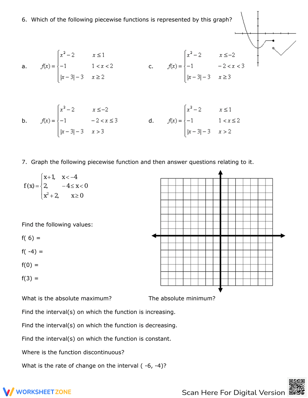 Piecewise Functions Homework Review - Page 2