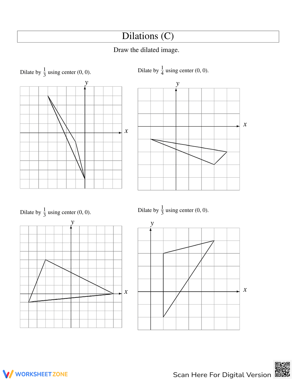 Practice Dilations with this Geometry Worksheet - Page 1