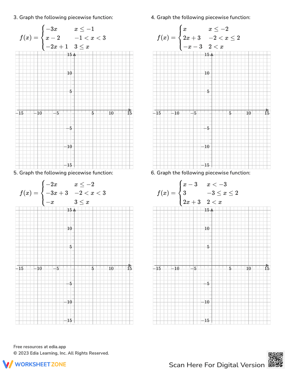 Graph Piecewise Functions with this Worksheet - Page 2