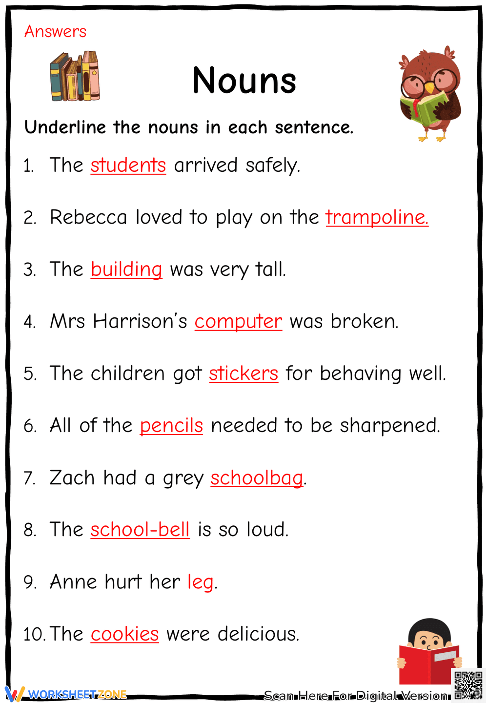 Practice to Underline the Nouns - Page 2