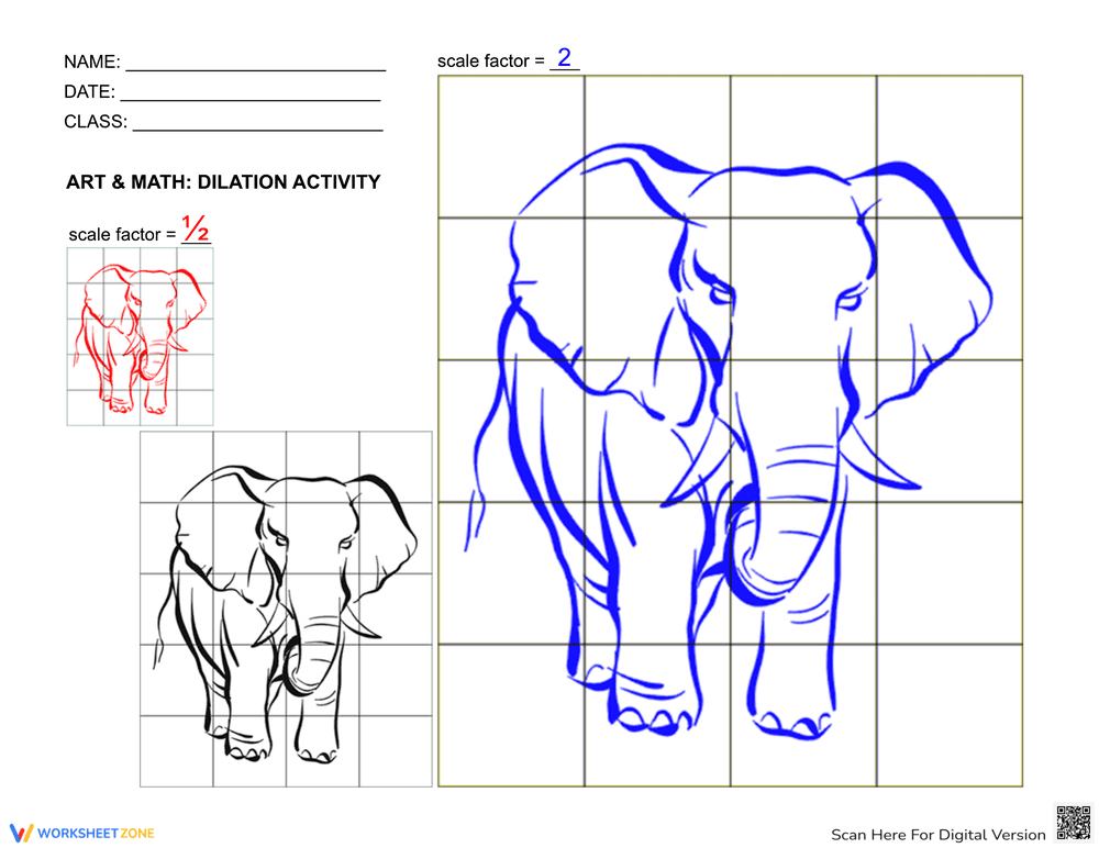 Scale Drawing Dilation Worksheet: Geometry Practice - Page 2