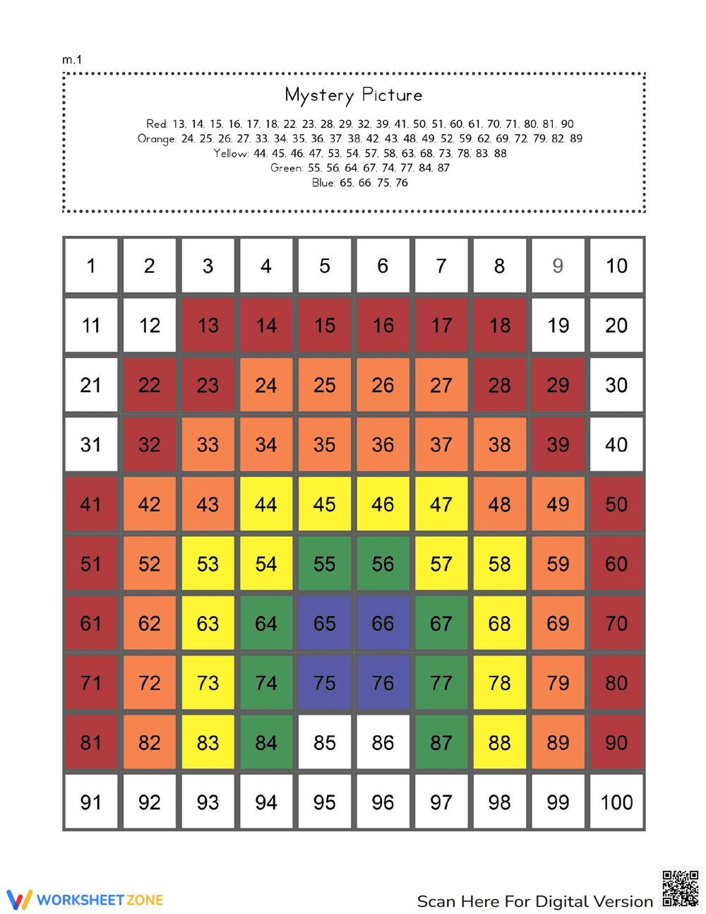 Rainbow Mystery Picture: Color-by-Number Puzzle Worksheet - Page 2