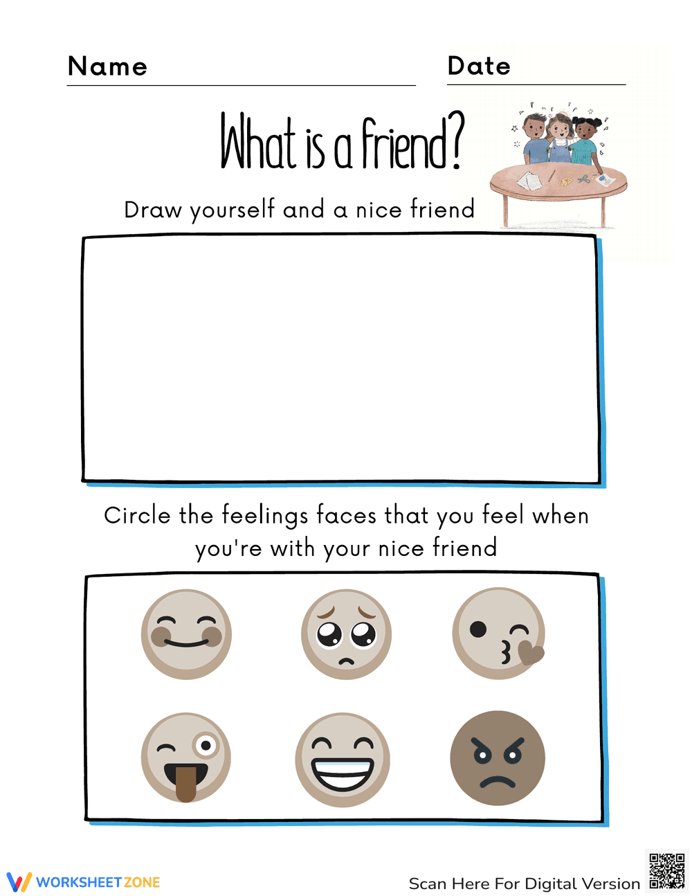 Healthy Friendships: Boundaries for Preschool Worksheet - Page 1