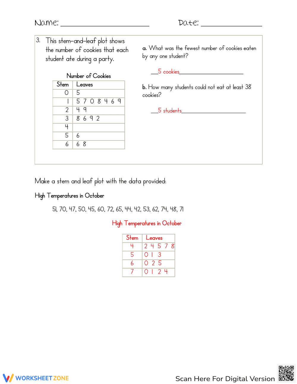 Practice Stem and Leaf - Page 4