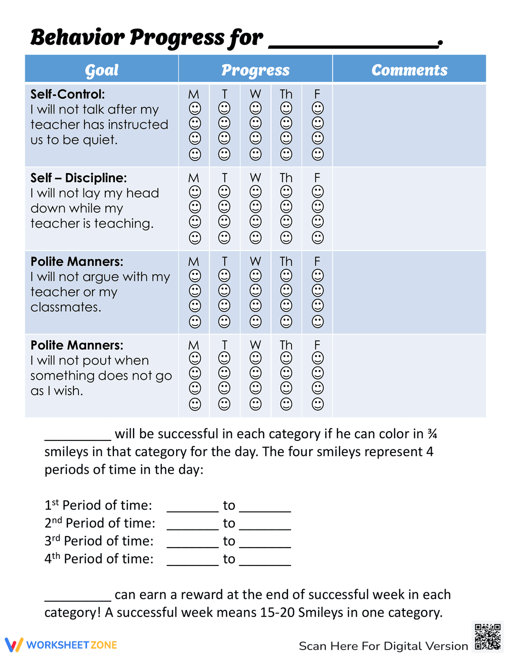 Behavior Contract and Progress Chart - Page 2