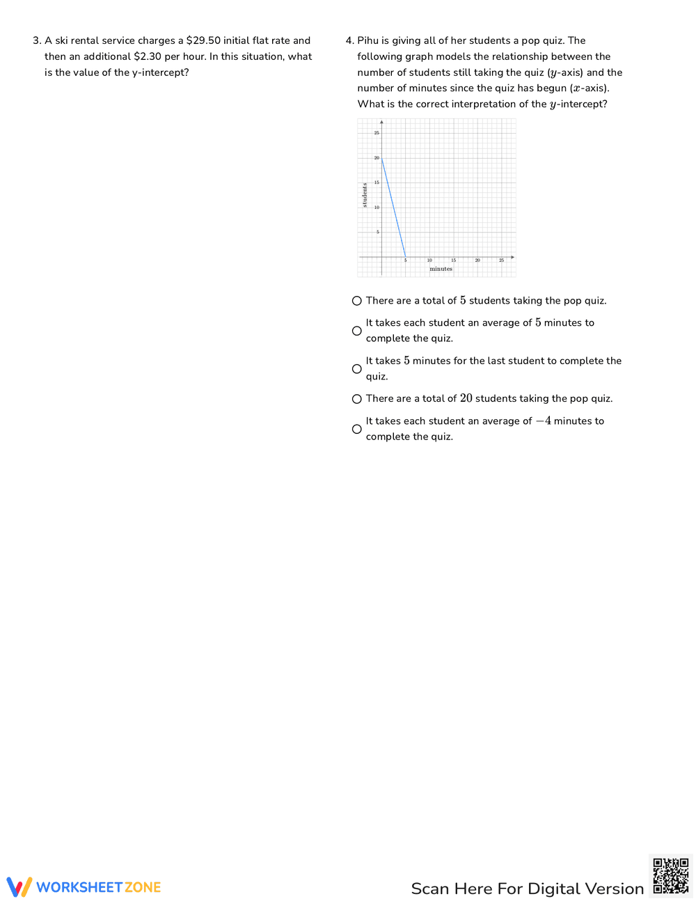 Applications of Linear Slopes Worksheet - Page 2
