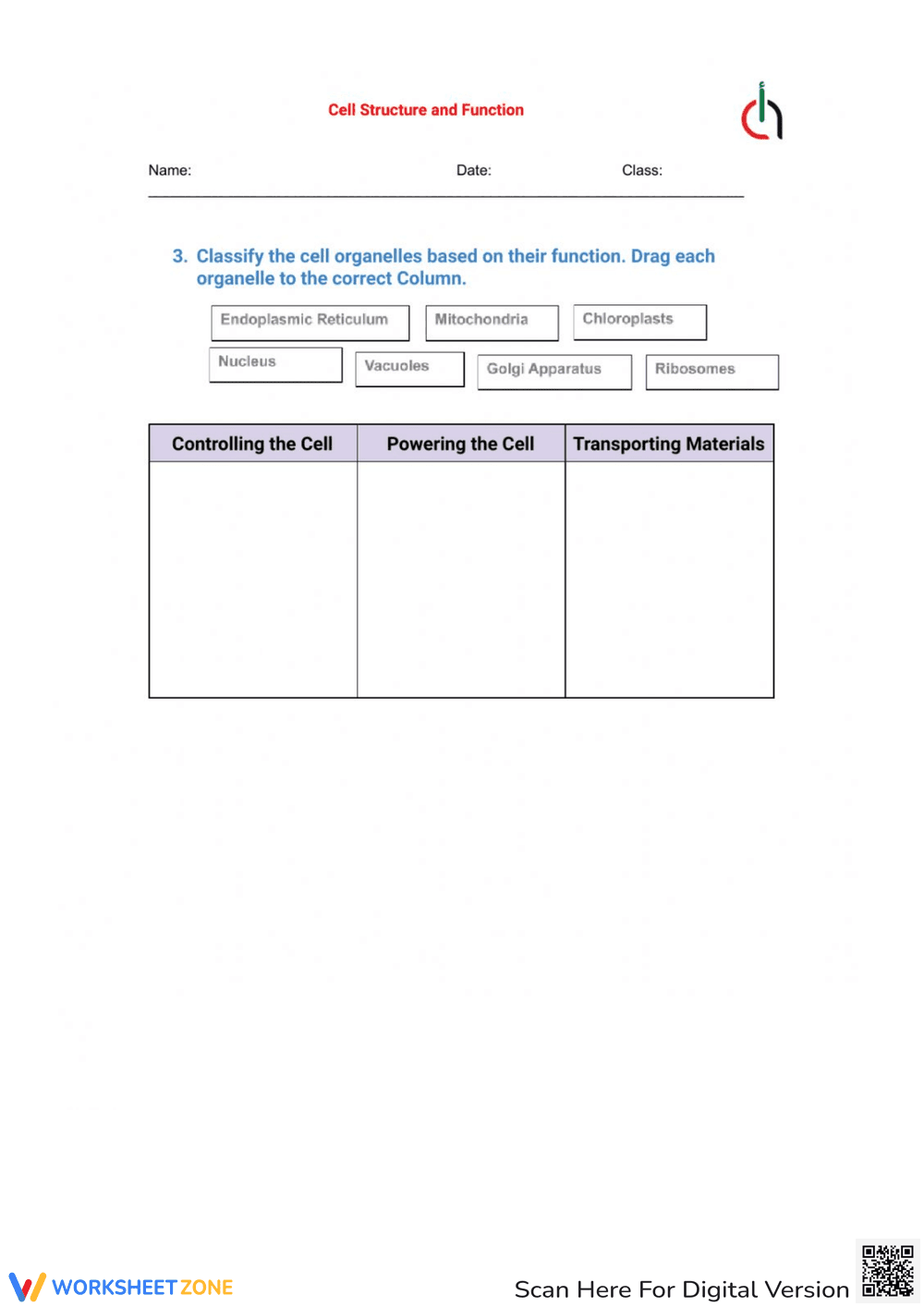 Cell Structure and Function - Page 2