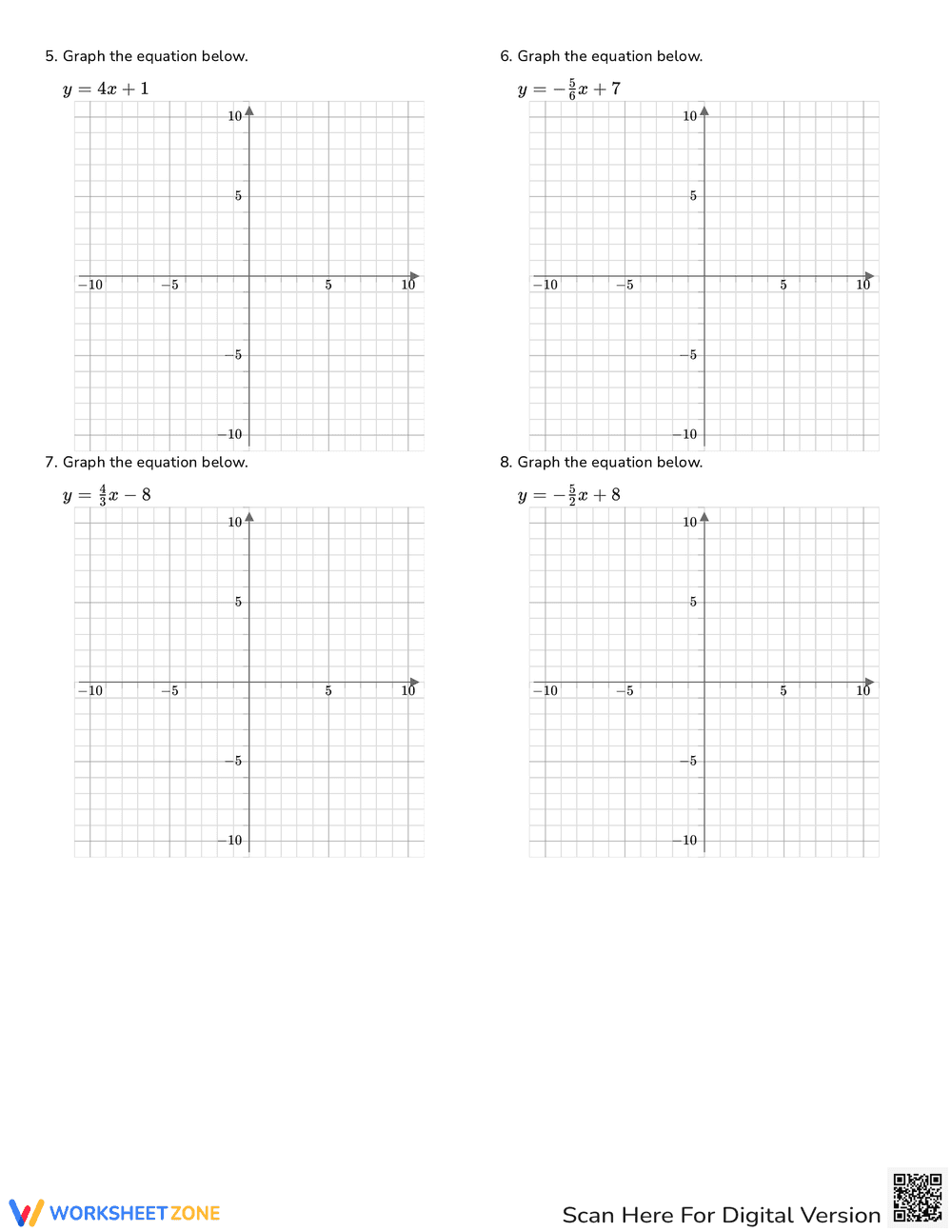 Graph Linear Functions with this Practice Worksheet - Page 2