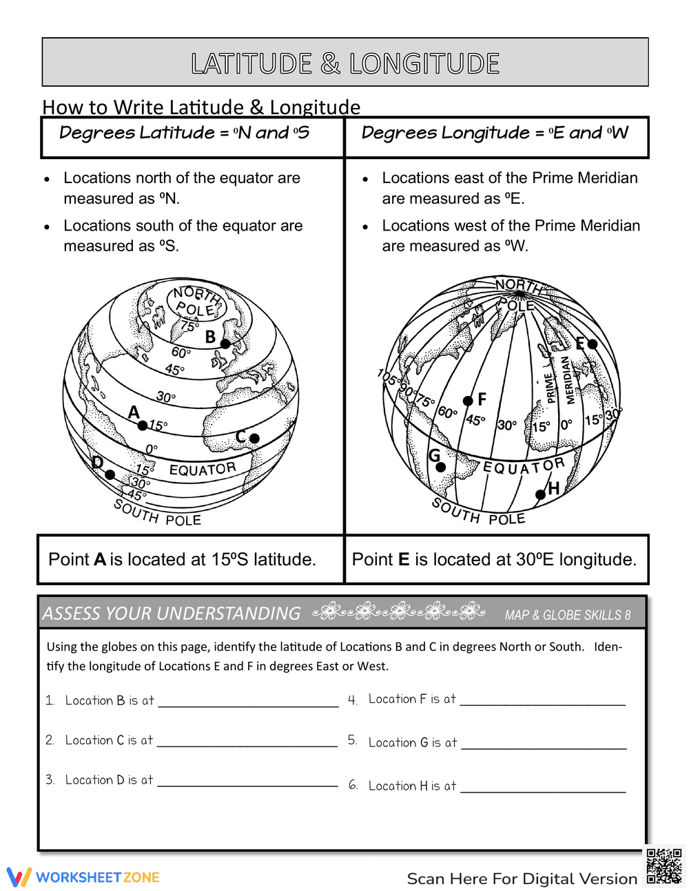 Interactive Latitude and Longitude Worksheets - Page 3