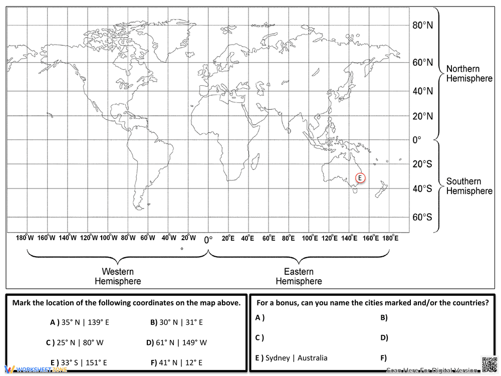Latitude and Longitude Map Activity - Page 2