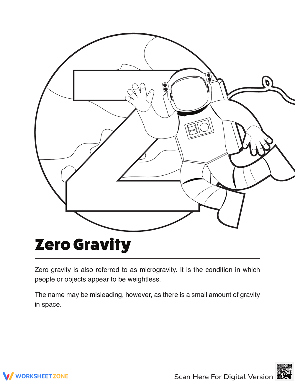 Understanding Zero Gravity Worksheet for Students - Page 1