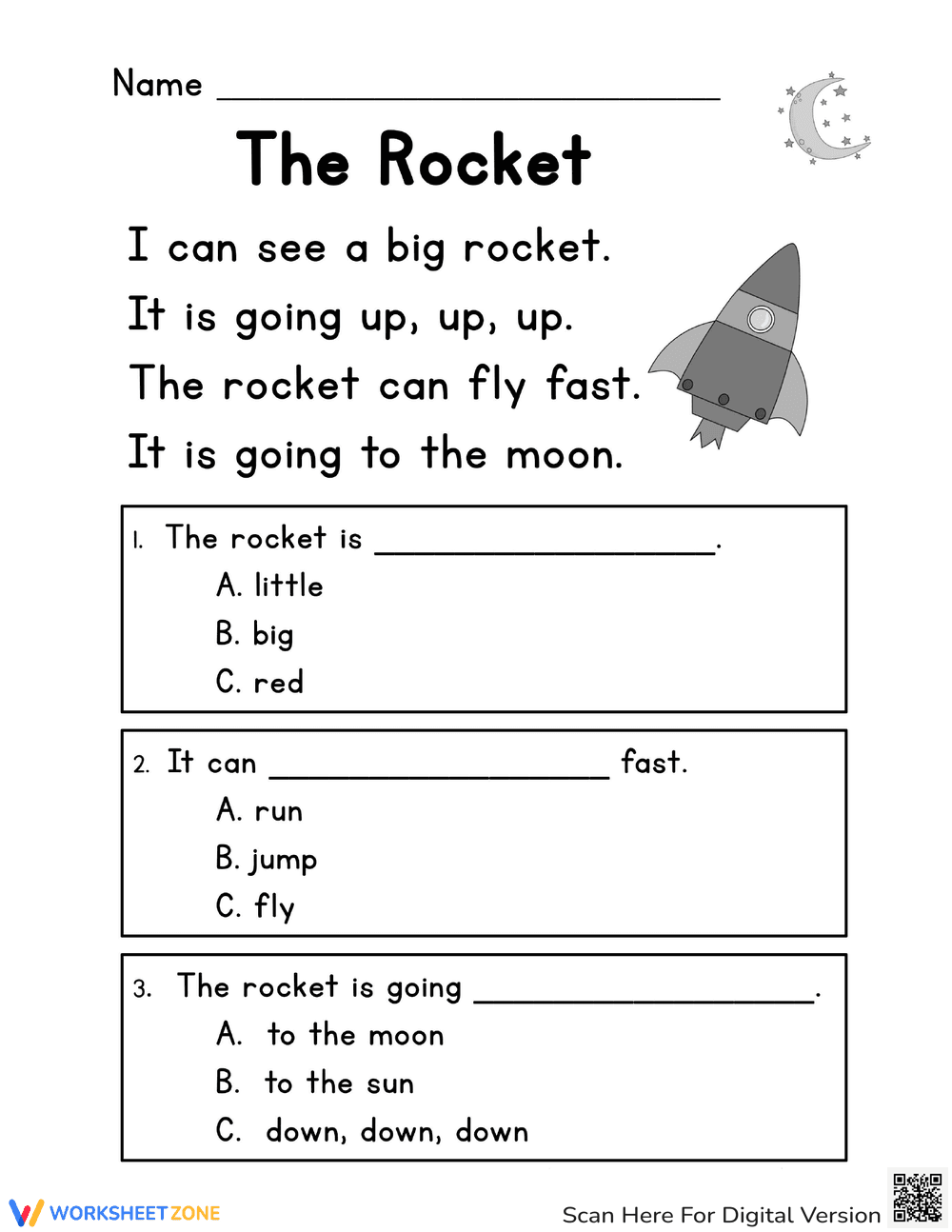 The Rocket Worksheet for Science Education - Page 1