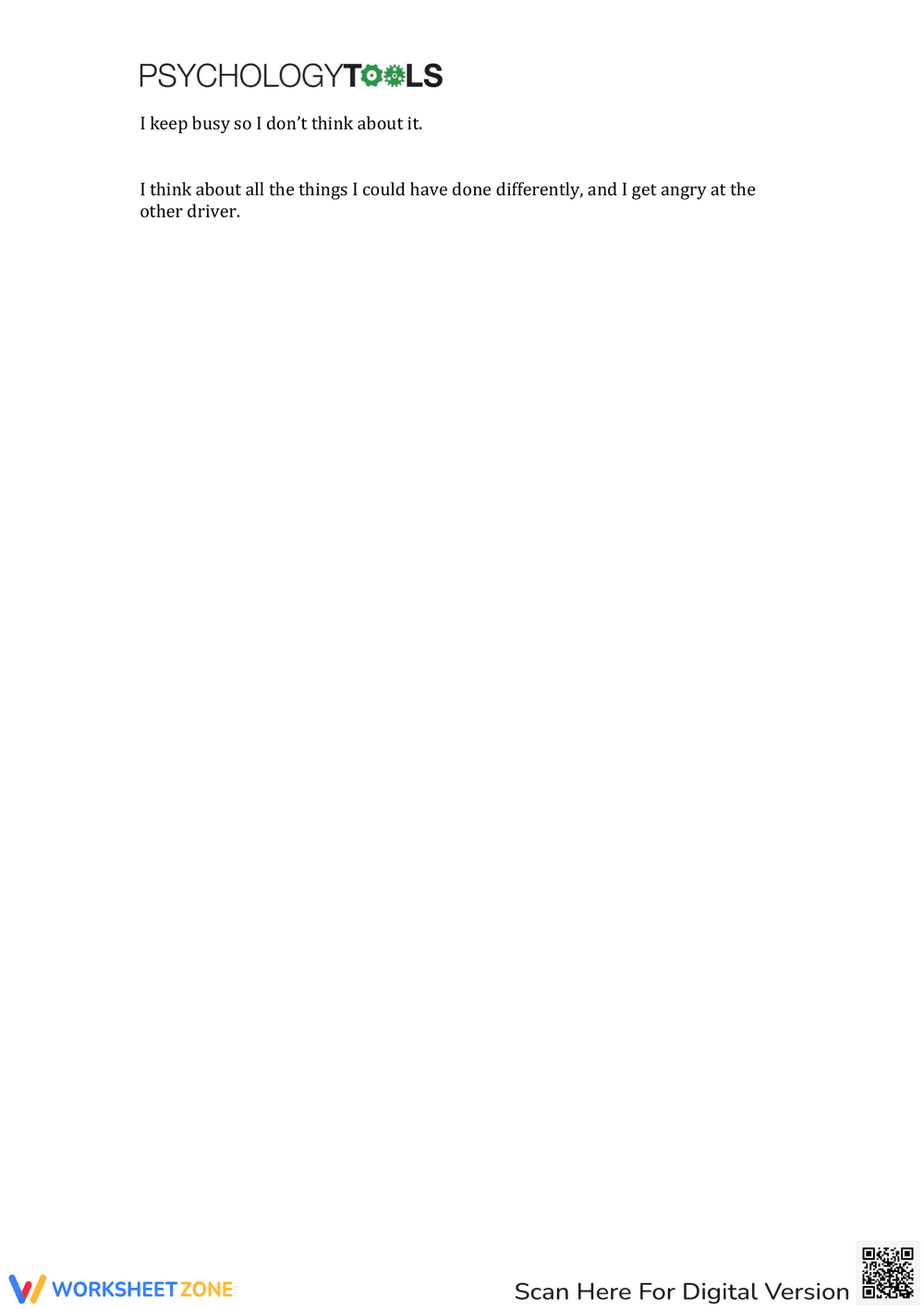 PTSD Trauma Questions Worksheet for Mental Health - Page 5