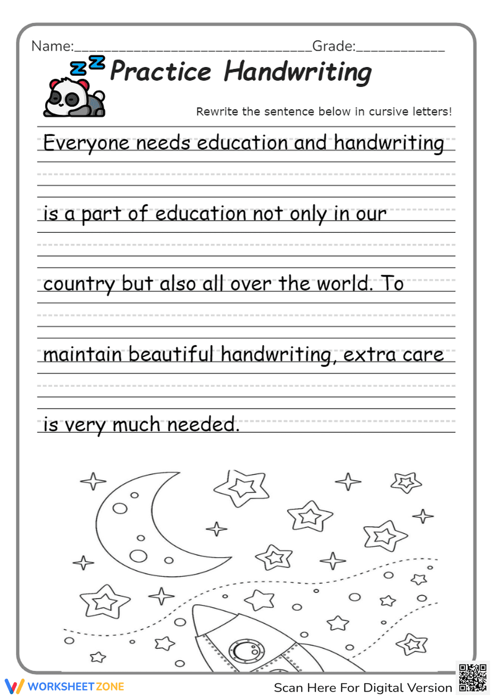 Practice Cursive Handwriting - Page 1