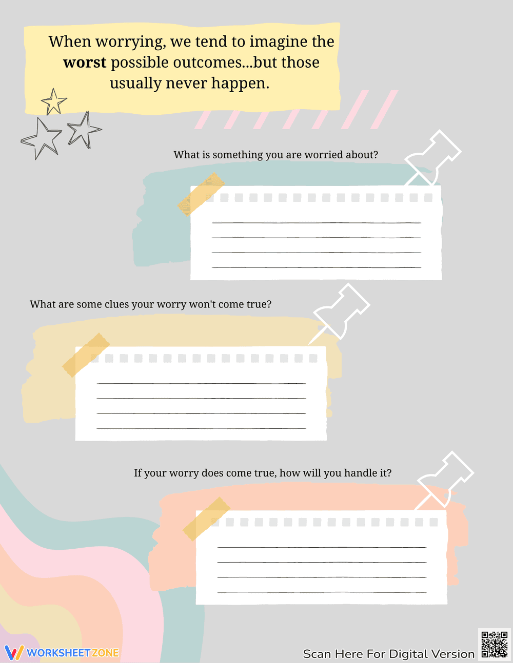 Challenging Negative Thoughts Worksheet - Page 1