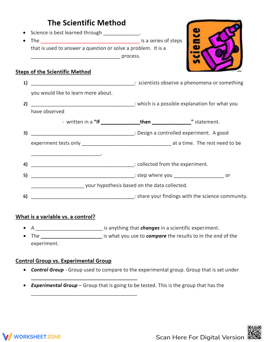 Scientific Method Exercises Worksheet - Page 1