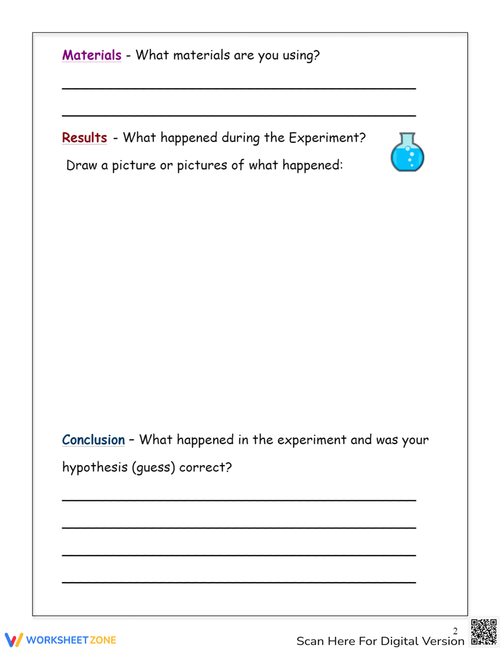 Scientific Method Experiment Sheet - Page 2