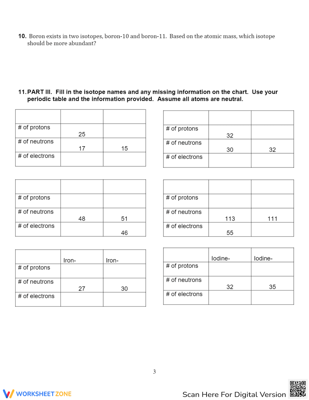 Understanding Isotopes: A Comprehensive Worksheet - Page 3