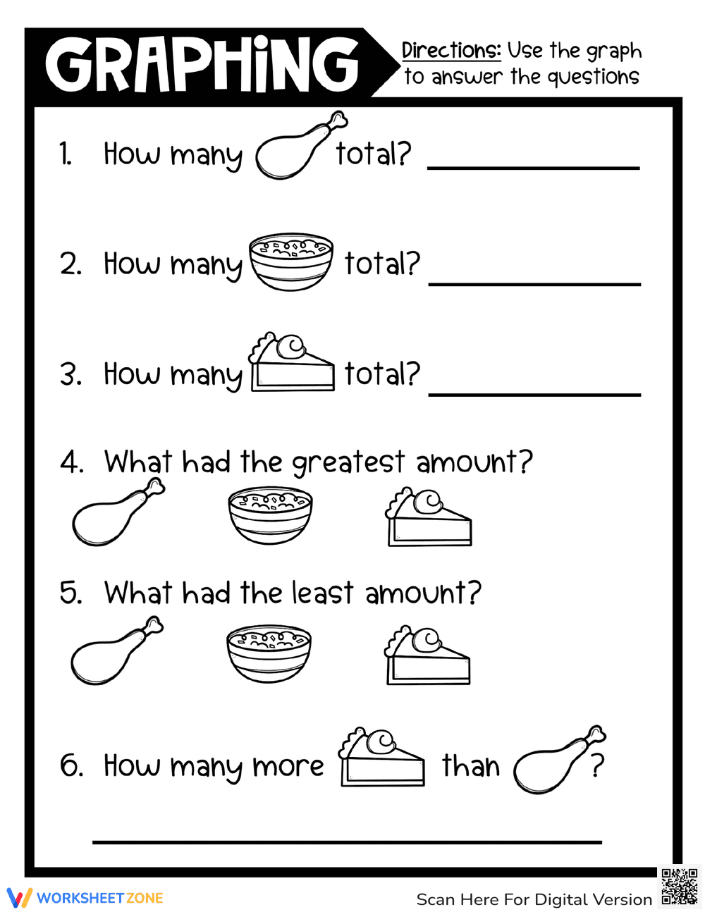 Thanksgiving Graphing Worksheet for Data Analysis - Page 2