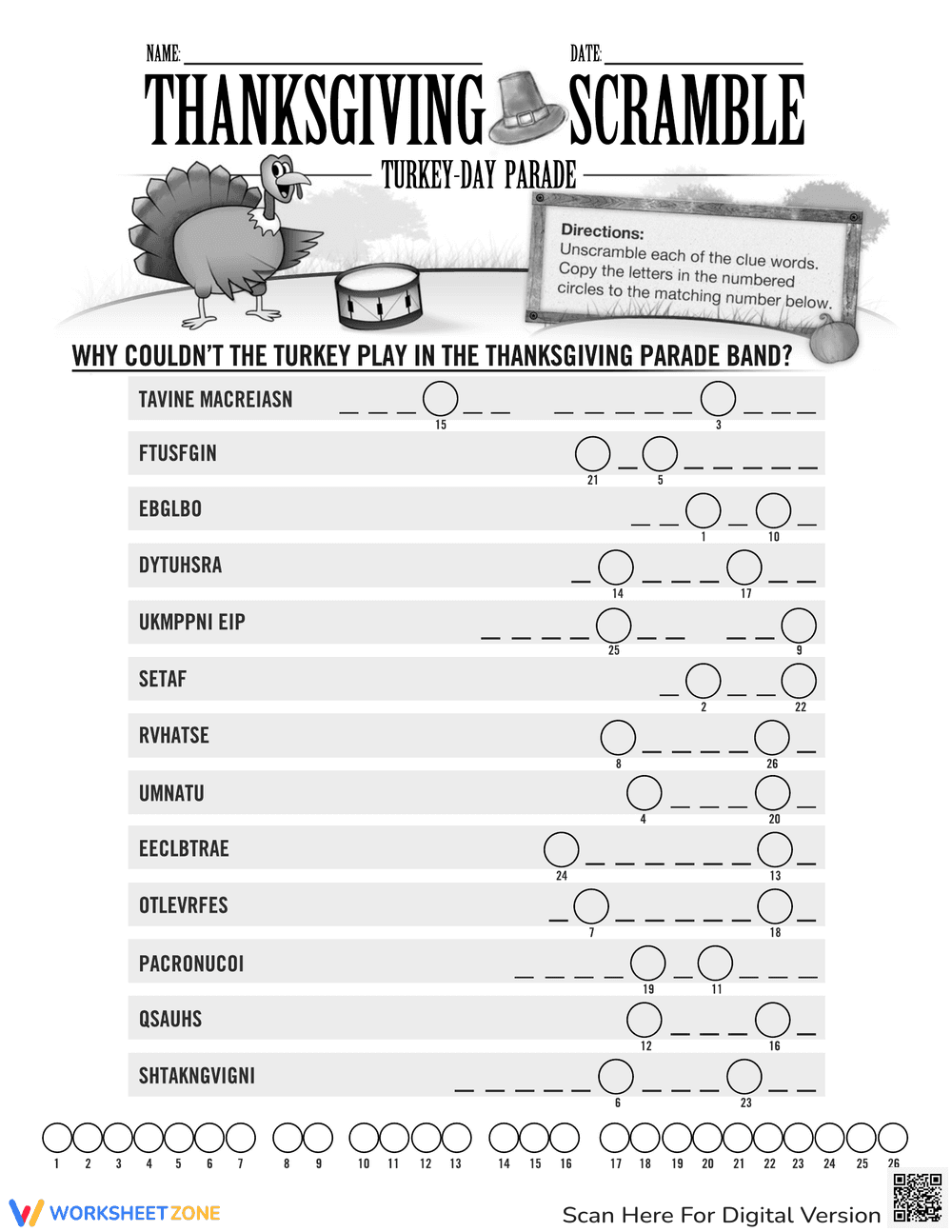 Scramble for Turkey Day Parade Fun! - Page 1