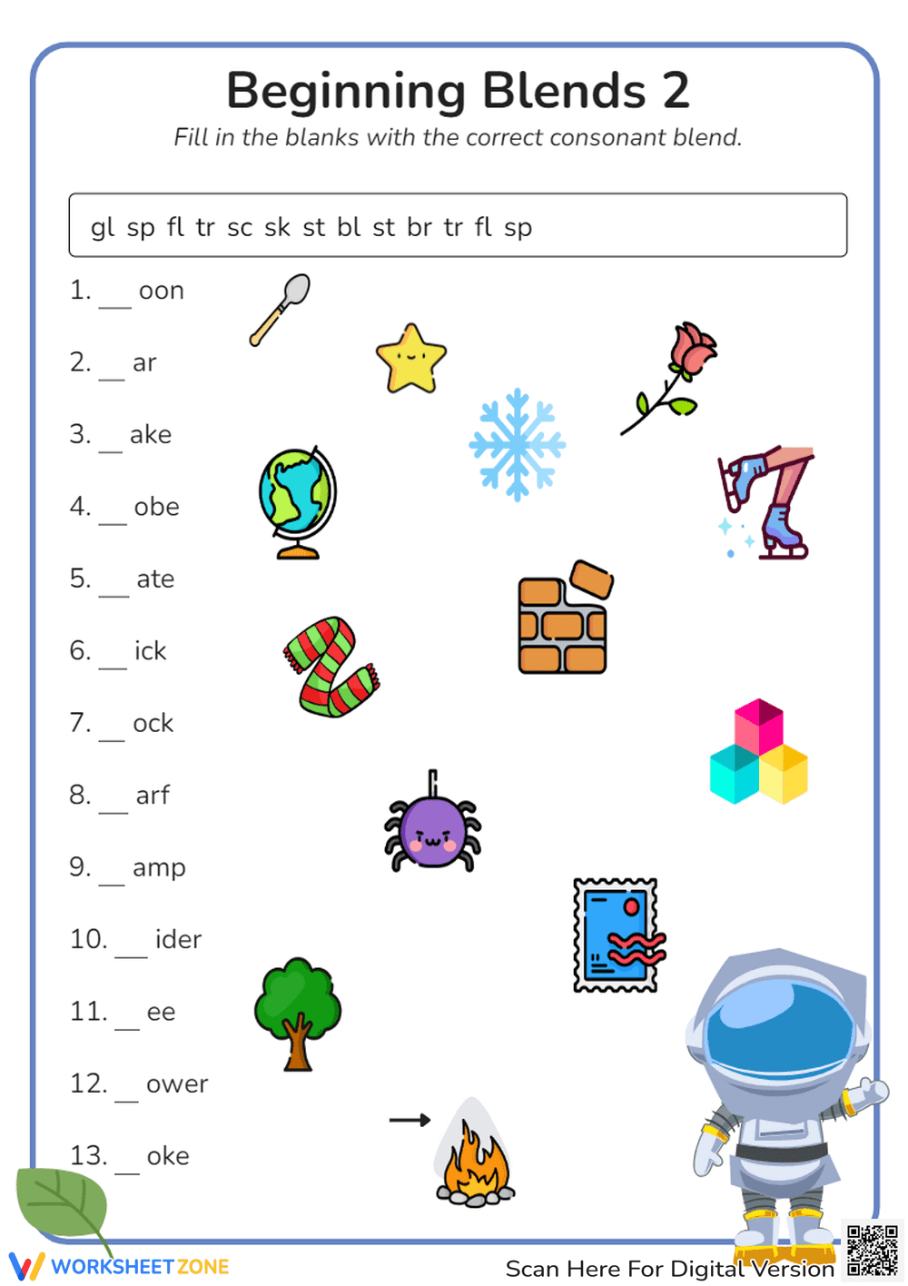 Beginning Blends Practice Activity - Page 1