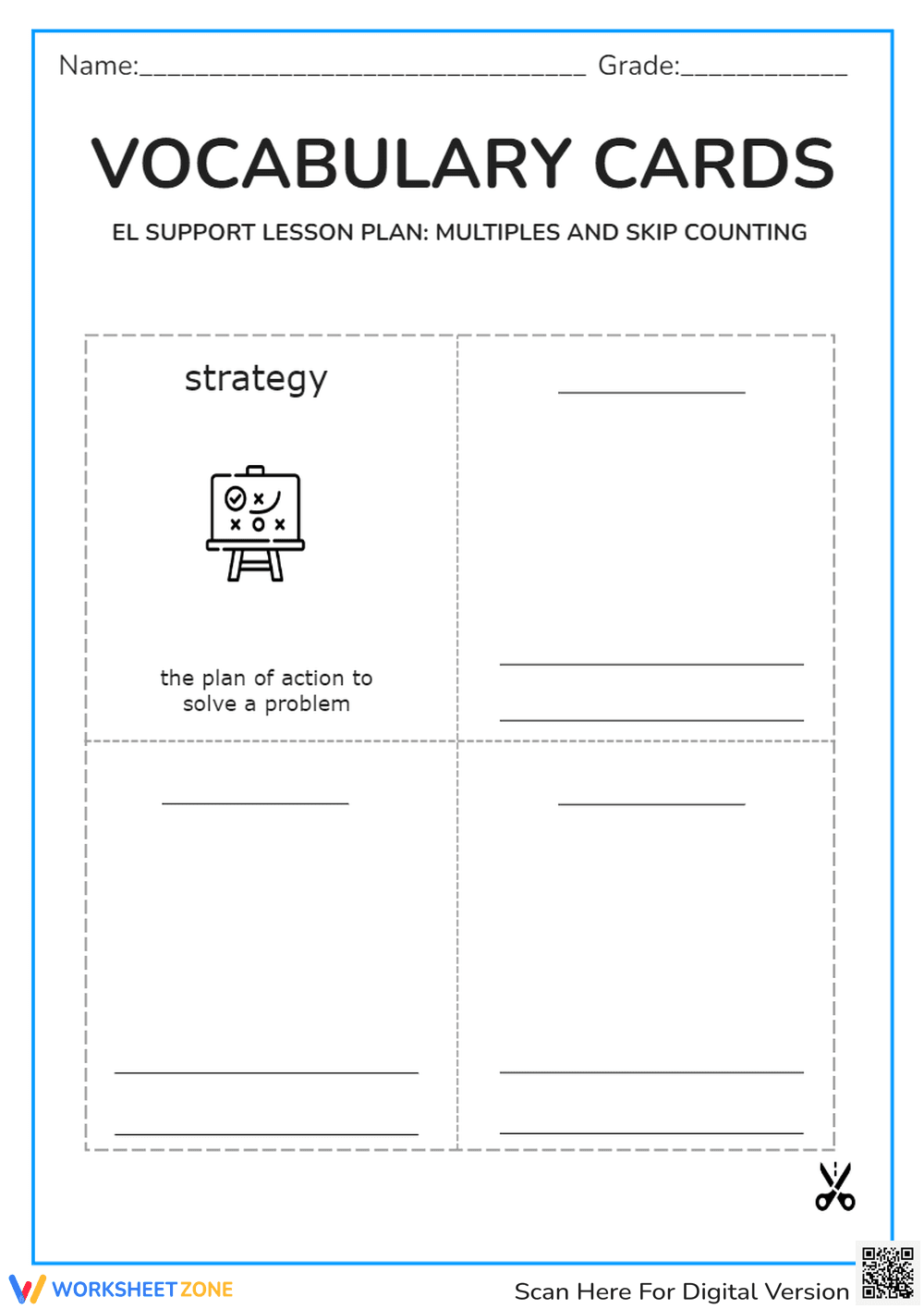 Vocabulary Cards: Multiples and Skip Counting - Page 2