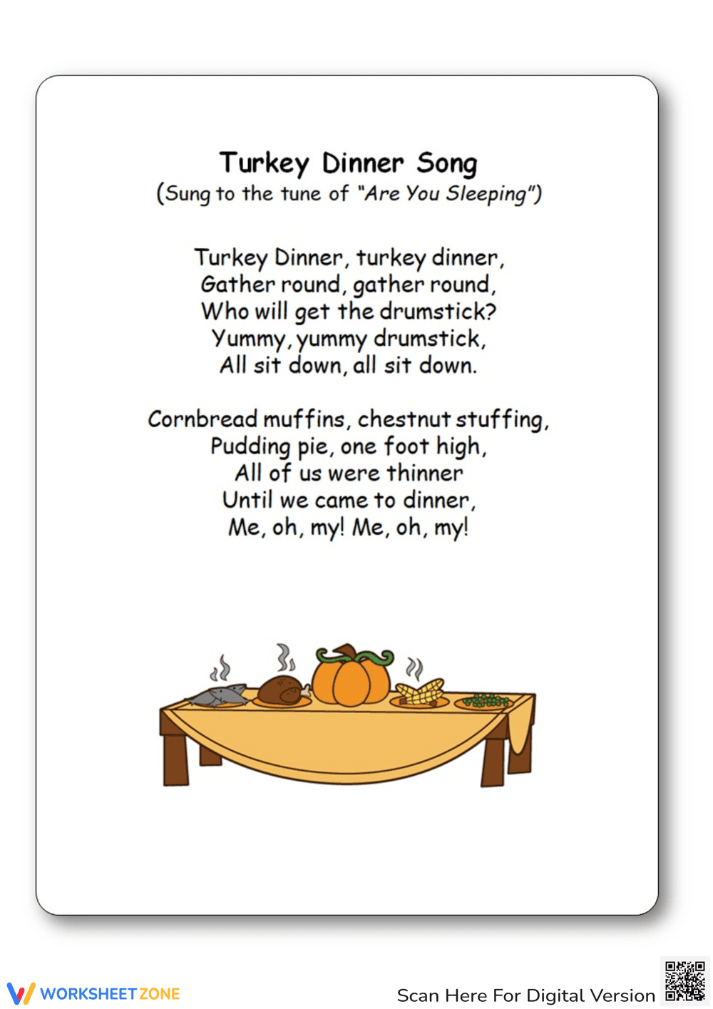 Turkey Dinner Song - Page 1