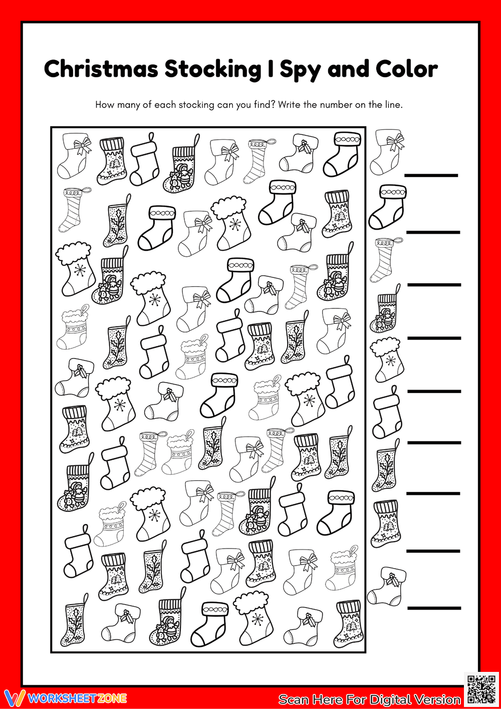 Christmas Stocking I Spy Game - Page 1