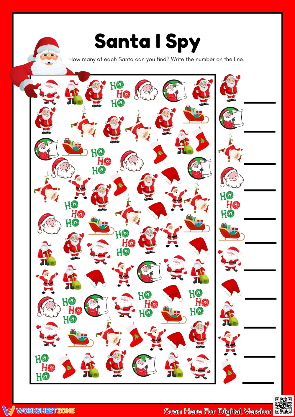 Santa Christmas I Spy Activity - Page 1