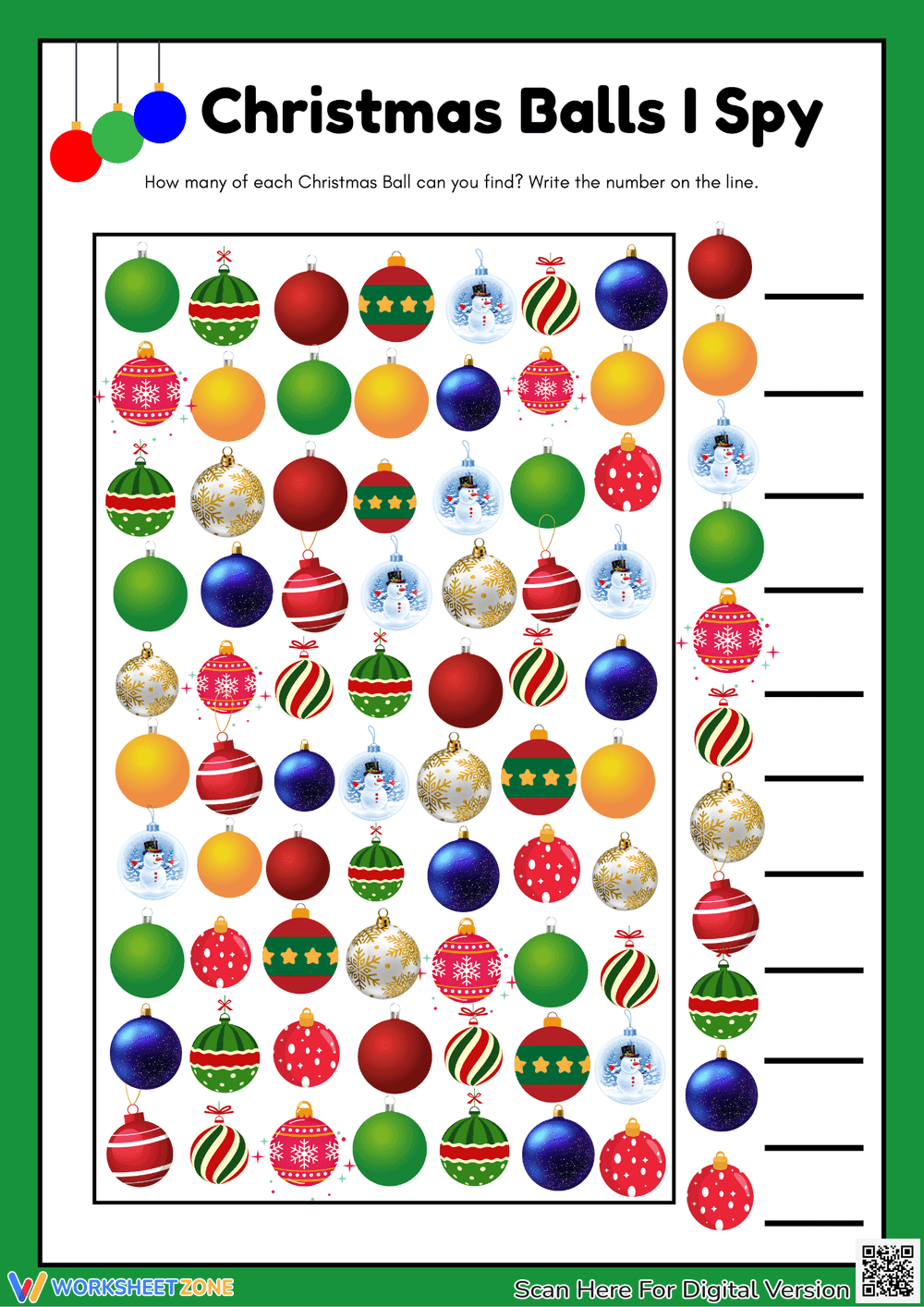 Christmas Balls I Spy Activity - Page 1