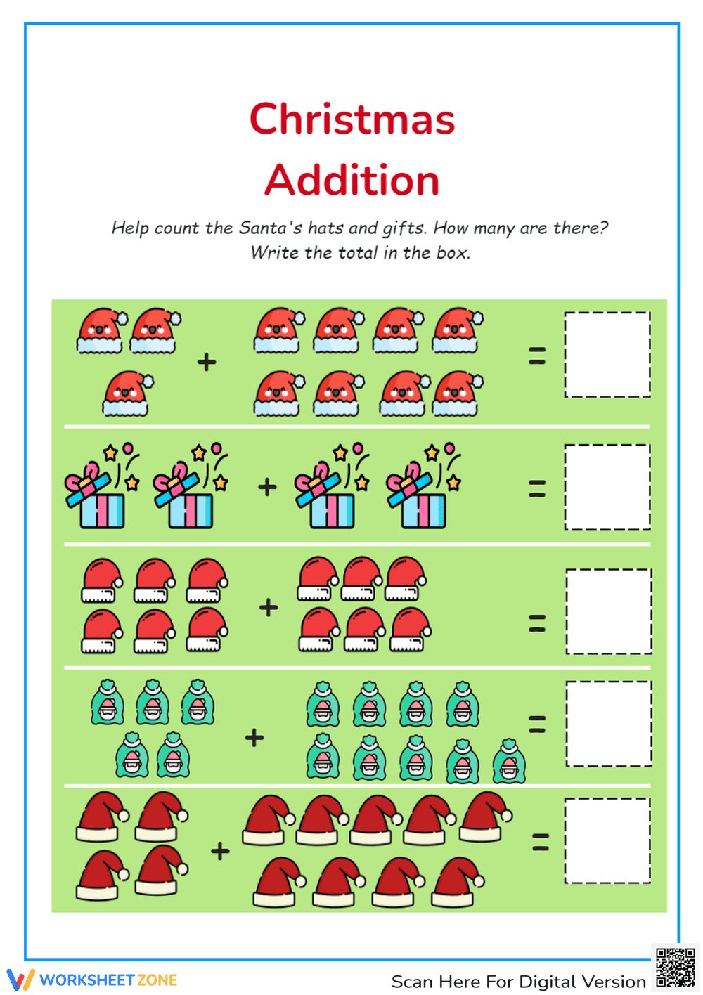 Christmas Addition Practice 2 - Page 1