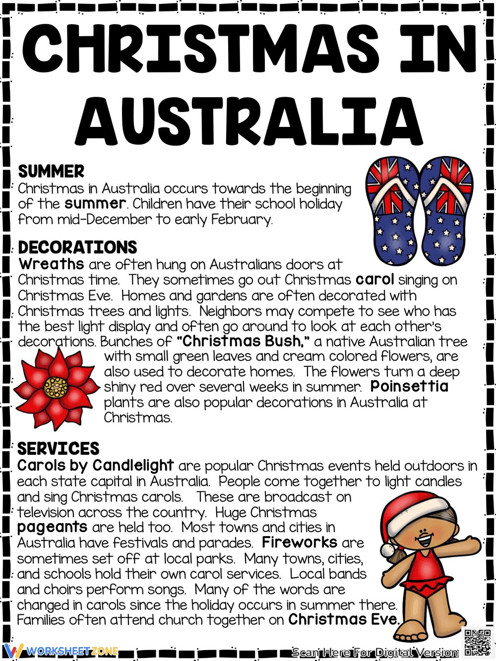 Christmas in the Australia Reading Comprehension - Page 1