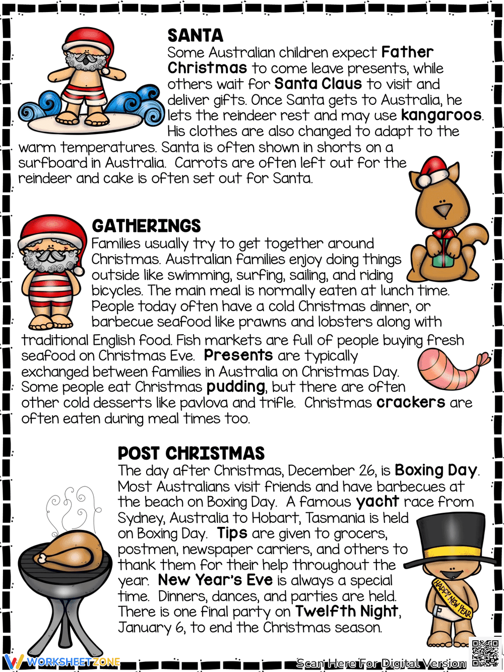 Christmas in the Australia Reading Comprehension - Page 2