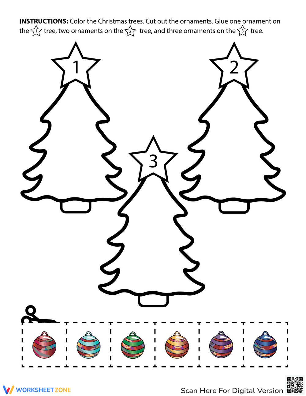 Christmas Counting & Cutting Activity 1 - Page 1