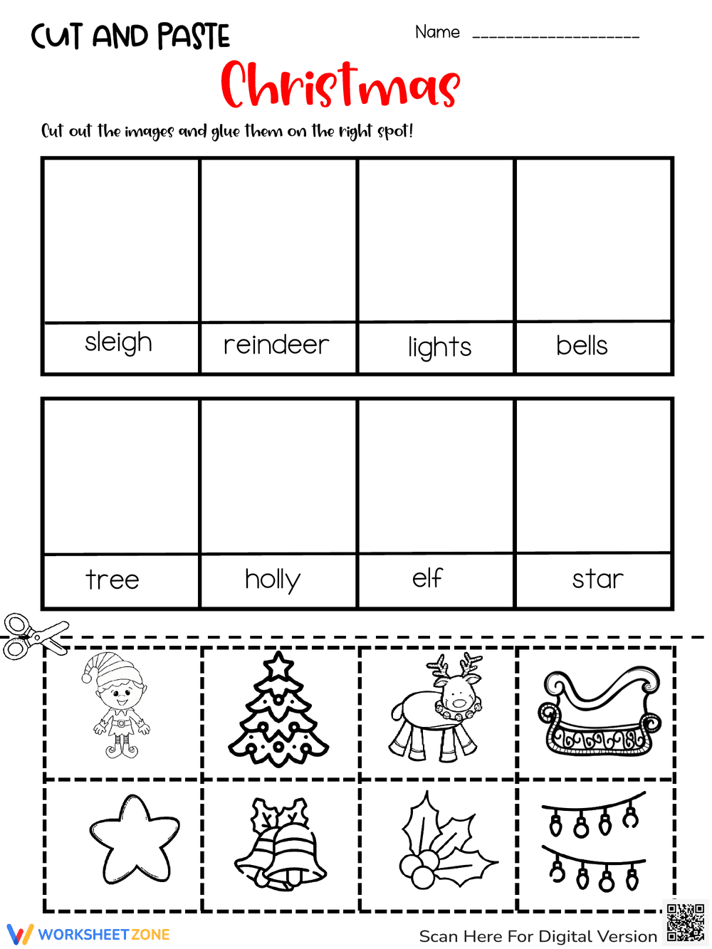 Festive Christmas Cut and Paste Activity - Page 1