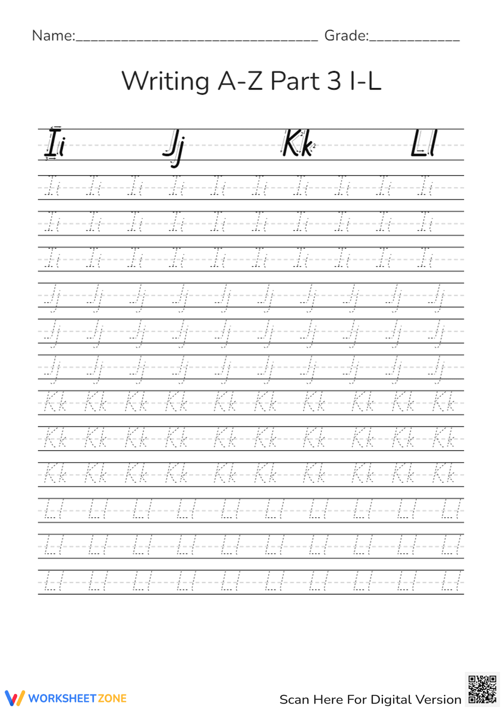 Writing A-Z Part 3: Writing Letter I-L - Page 1
