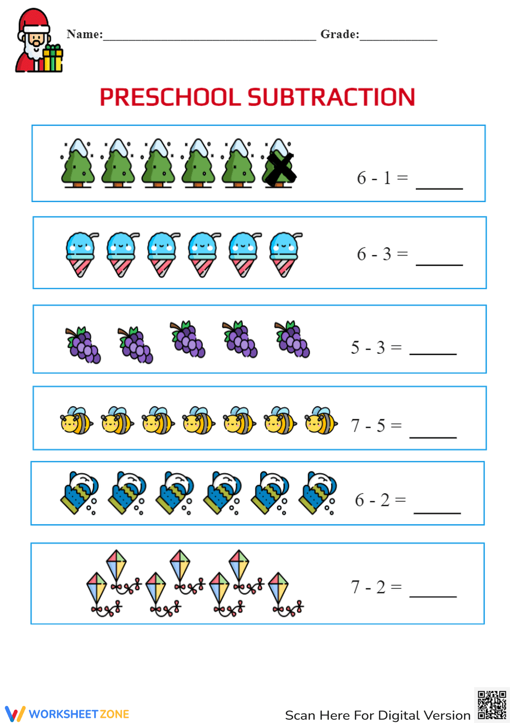 Junk Food Subtraction Worksheet: Math Fun - Page 1