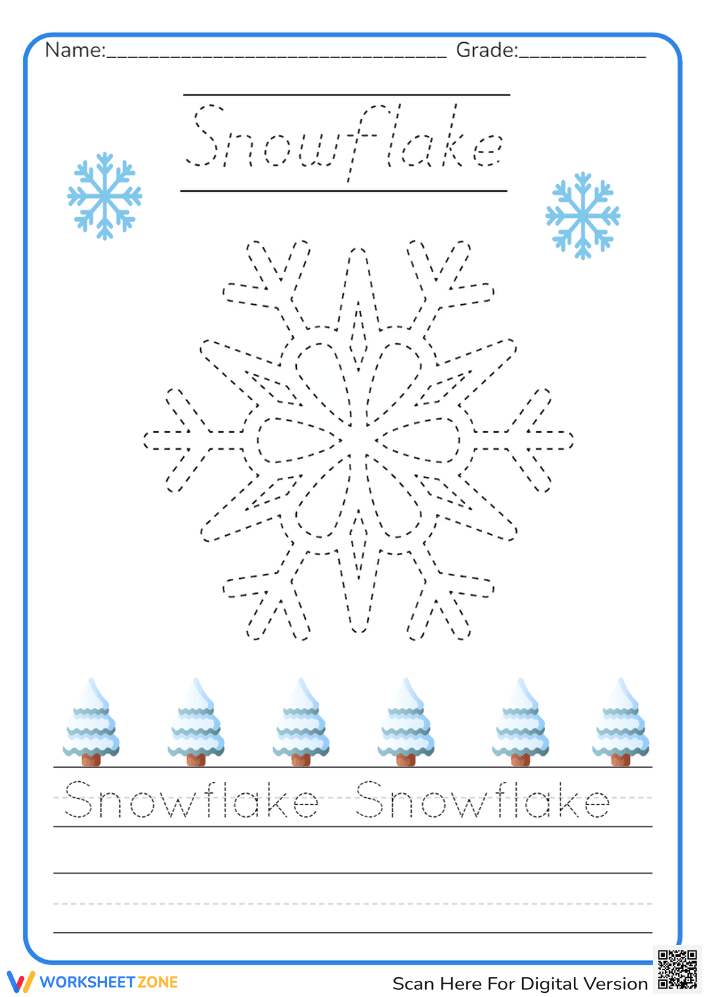 Snowflake Tracing an Writing Practice - Page 1