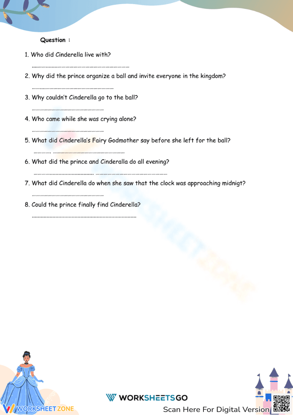 Fairy Tale Reading Comprehension Worksheets - Page 2