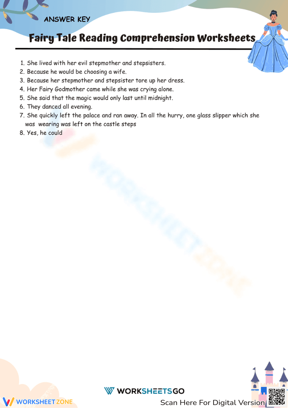 Fairy Tale Reading Comprehension Worksheets - Page 3